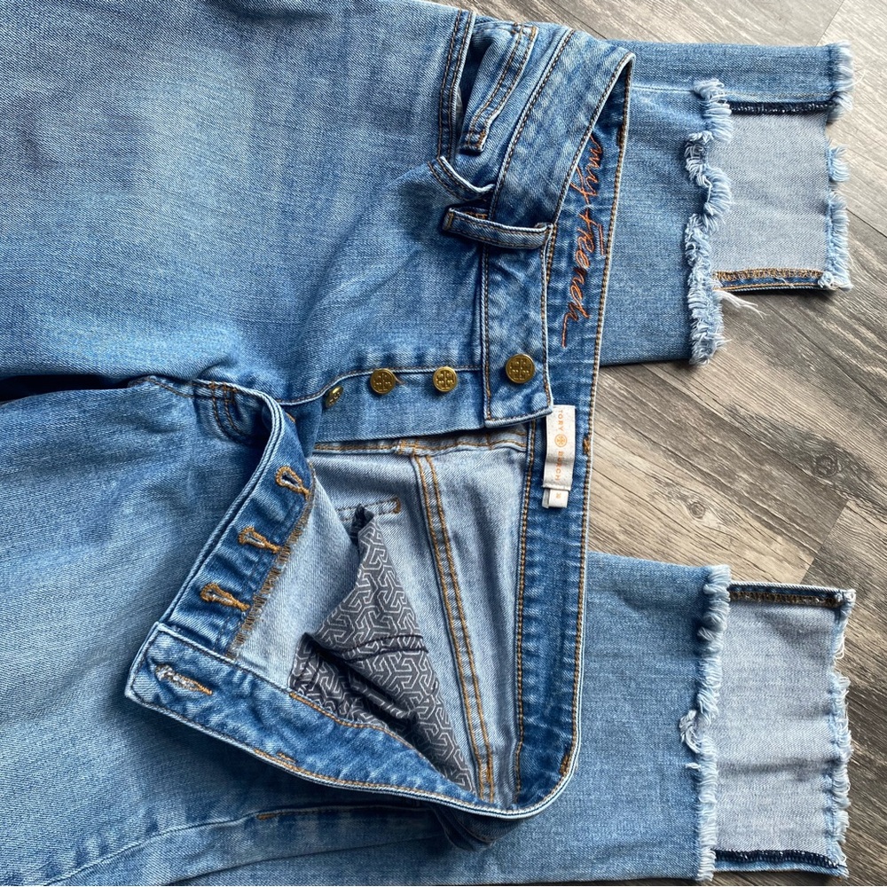 Tory Burch Blue Denim with Gold Accents